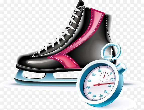 滑冰鞋秒表图案