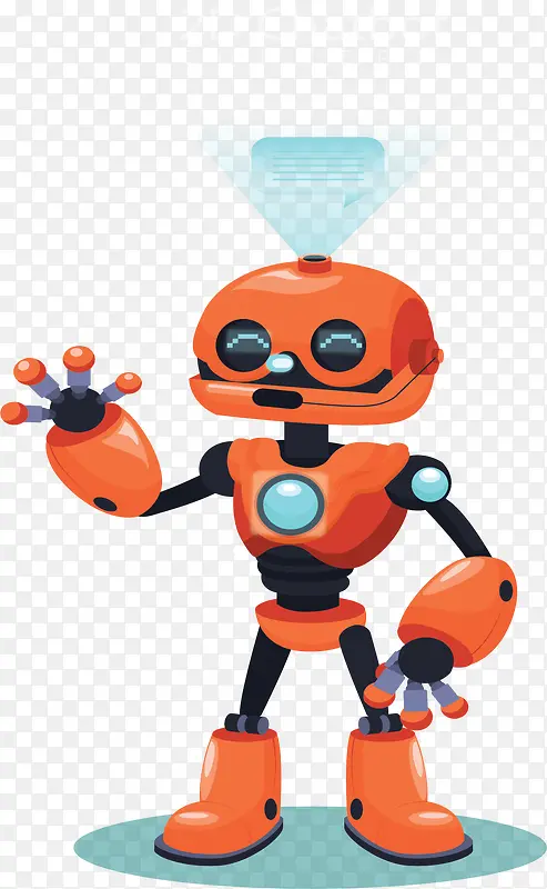 橘红色卡通机器人