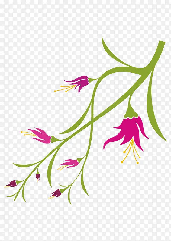 矢量绿色藤蔓花卉装饰