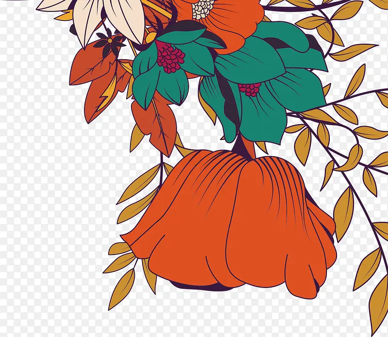 中国风手绘花朵