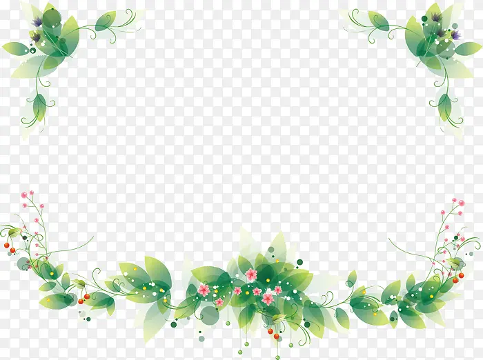 绿色花纹边框