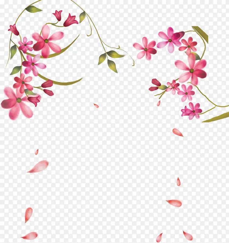 卡通中国风花朵藤条