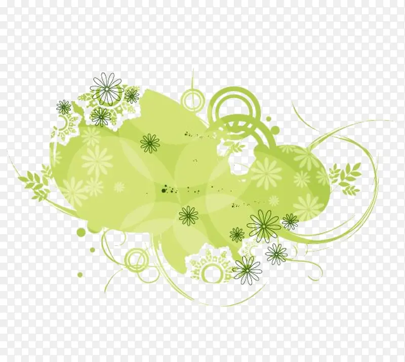 绿色底纹花纹