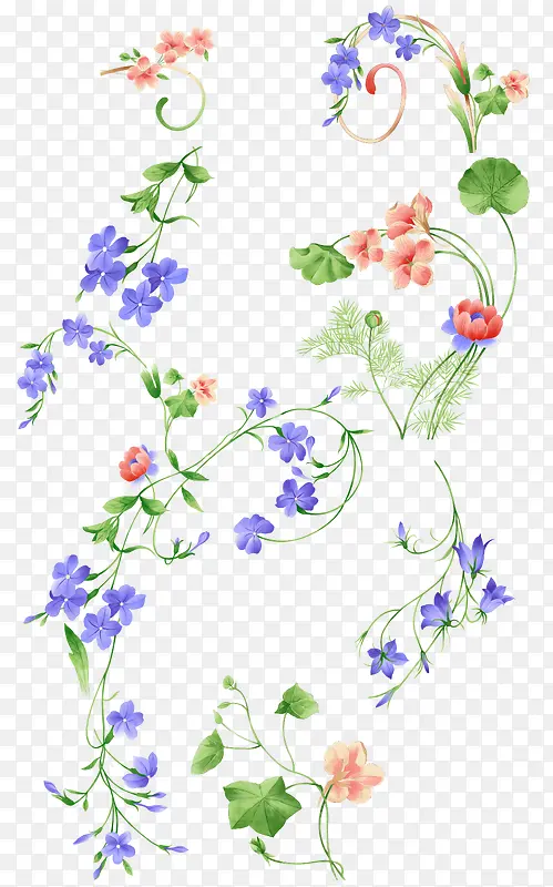 清新小花藤蔓花纹