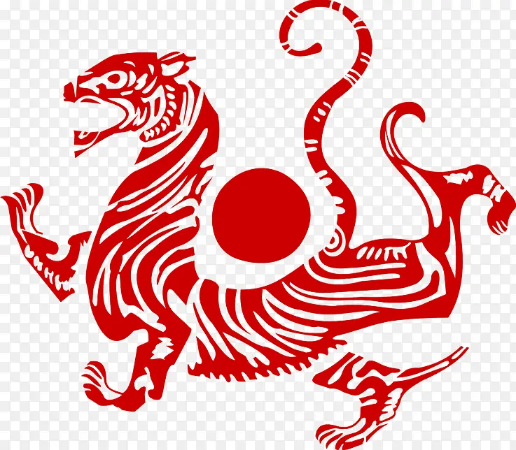 红色老虎设计印章