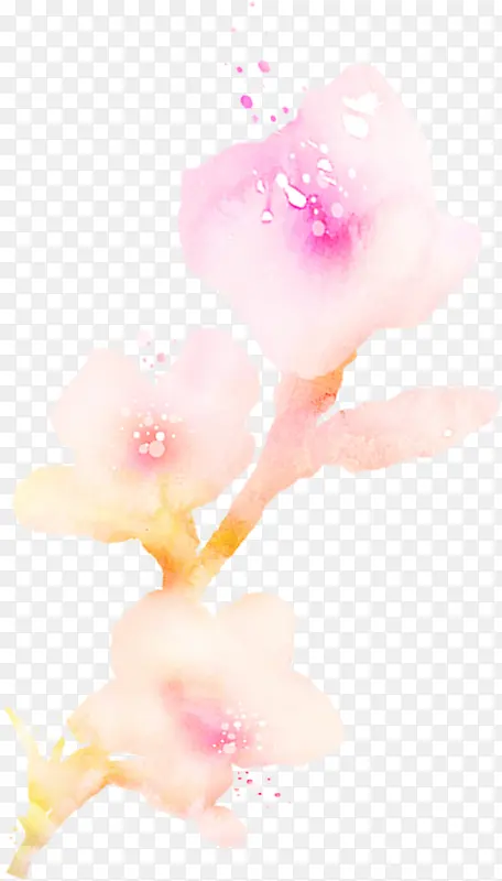 手绘粉色唯美桃花