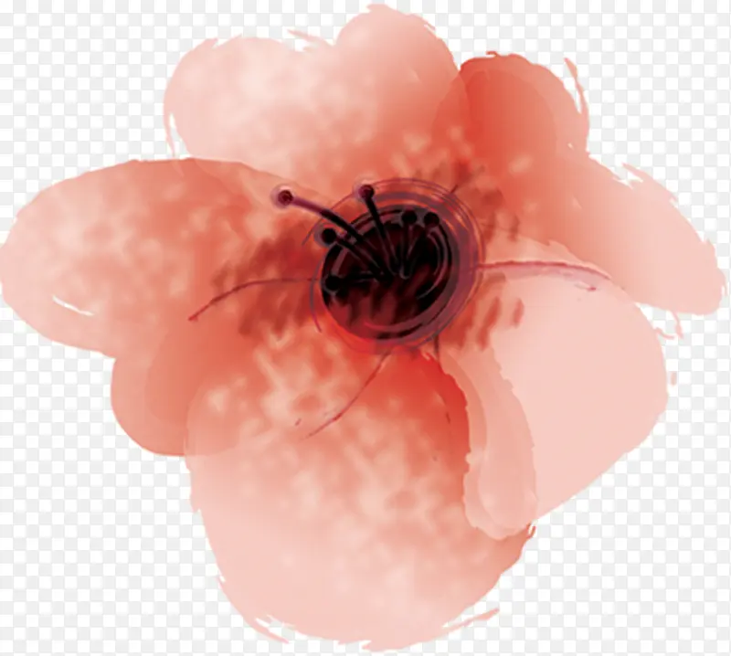 粉色可爱手绘花朵唯美无框画