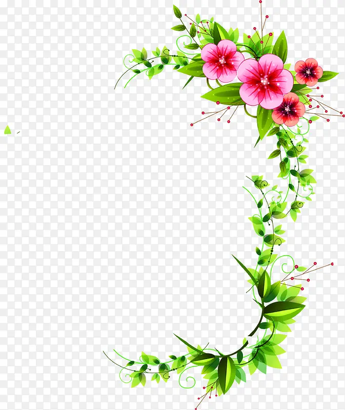粉色唯美淡雅时尚花朵花藤