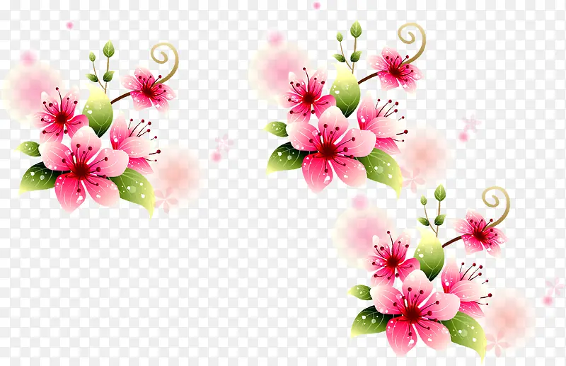 粉色淡雅唯美花朵装饰母亲节节日