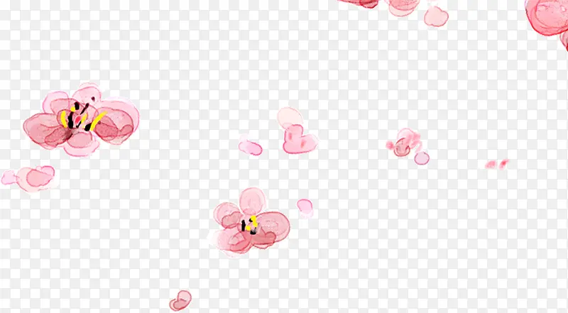 粉色花朵创意设计唯美漂浮