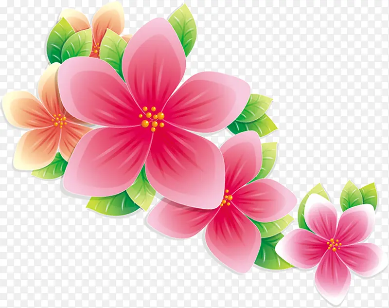 手绘唯美粉色花朵
