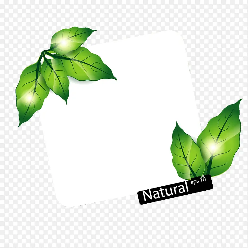 矢量树叶提示牌
