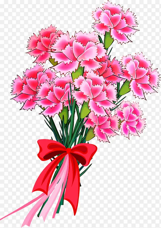 粉色唯美花朵花束母亲节
