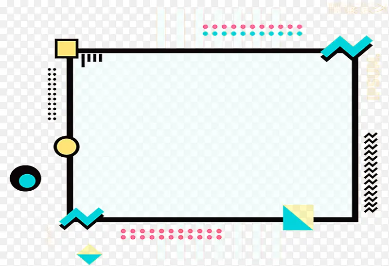 卡通彩色几何边框设计