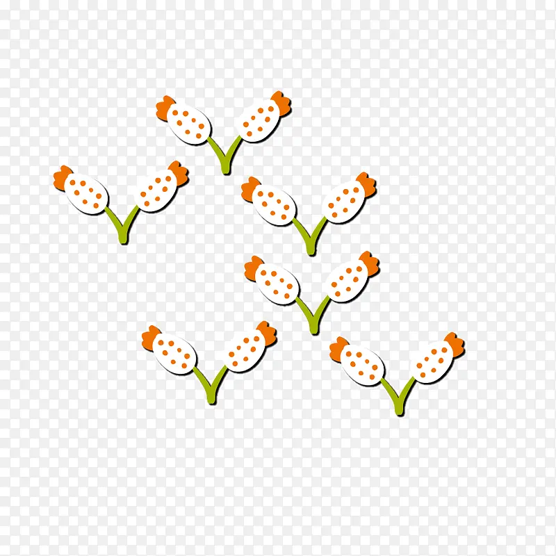 卡通白色黄色小花