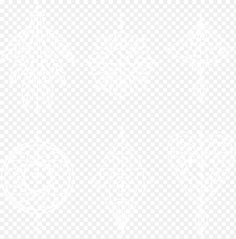 6款白色花纹吊饰设计矢量素材