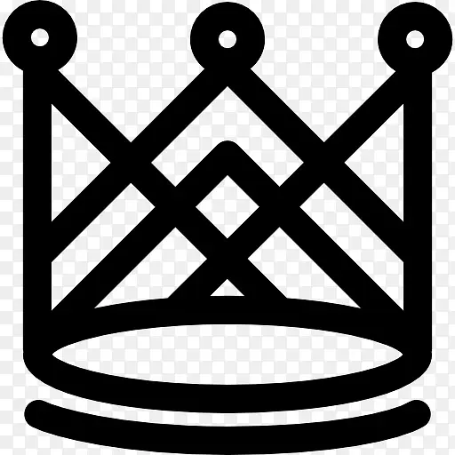 王冠由直线、圆的轮廓图标