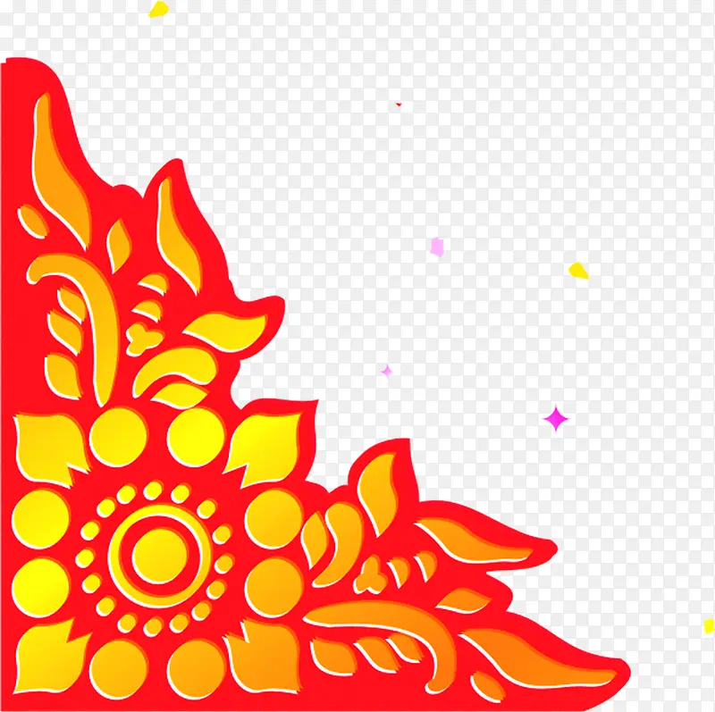 元旦红色喜庆花纹装饰