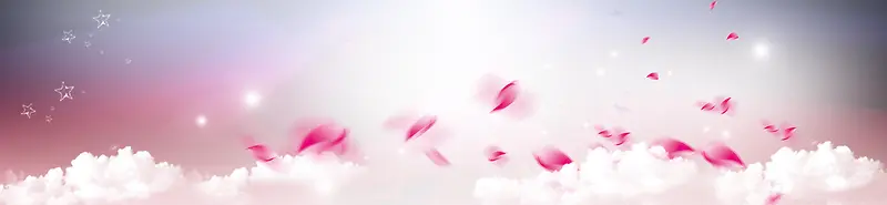 电商主题花瓣唯美背景banner