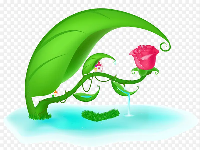 绿色花卉背景装饰矢量图