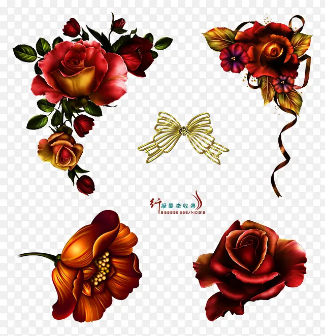 立体彩绘玫瑰花边框装饰