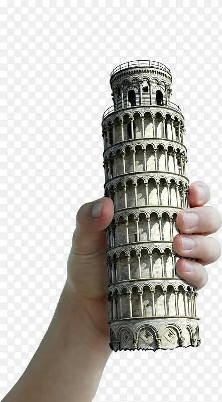 高清合成手拿建筑物