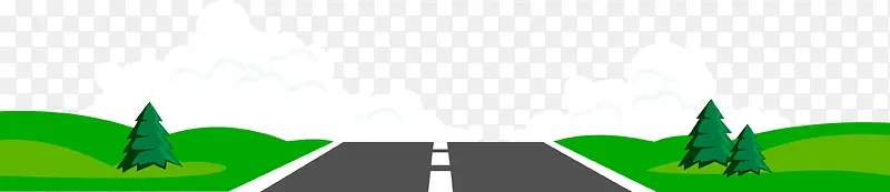 矢量绿色草地马路