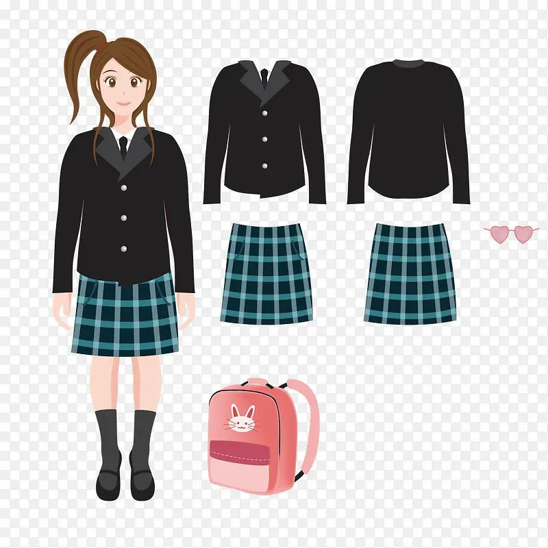 矢量女孩校服PNG图片素材下载_图片编号10375186-PNG素材网