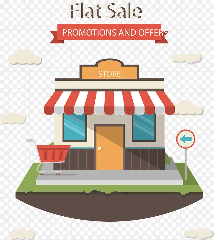 矢量手绘商店
