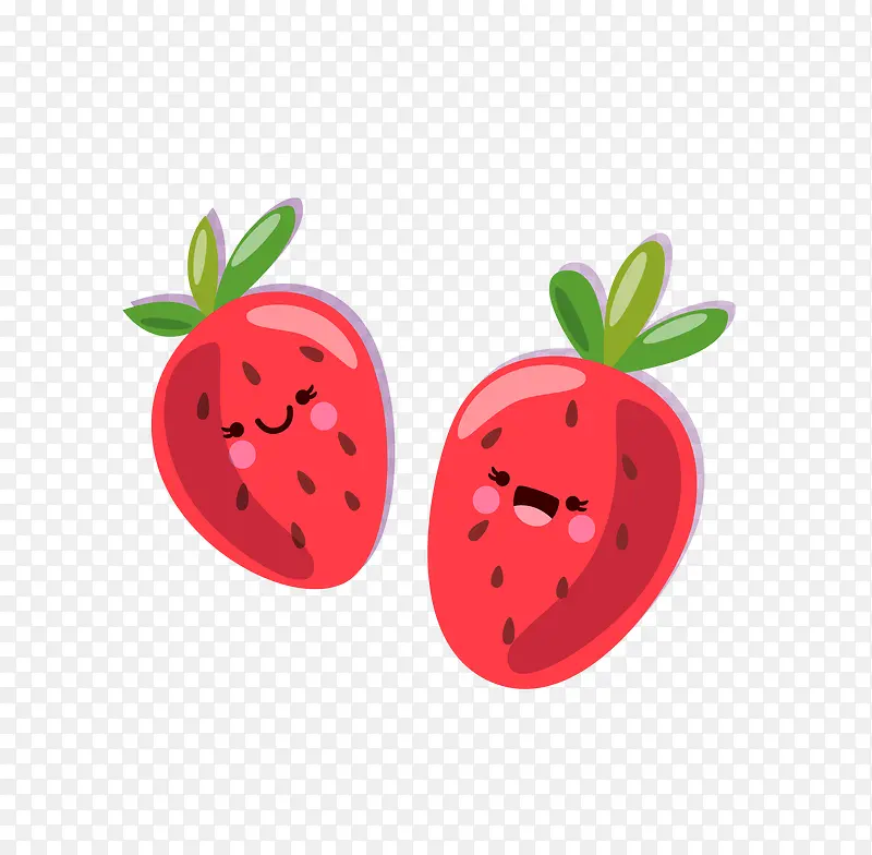 矢量卡通简洁扁平化草莓png