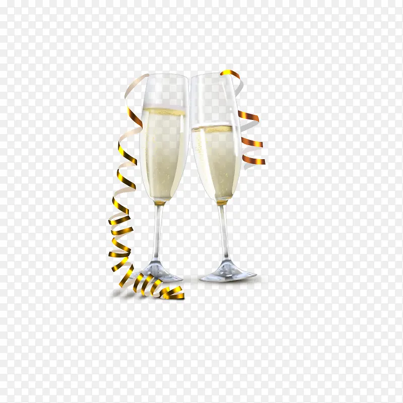 庆祝用的丝带香槟杯