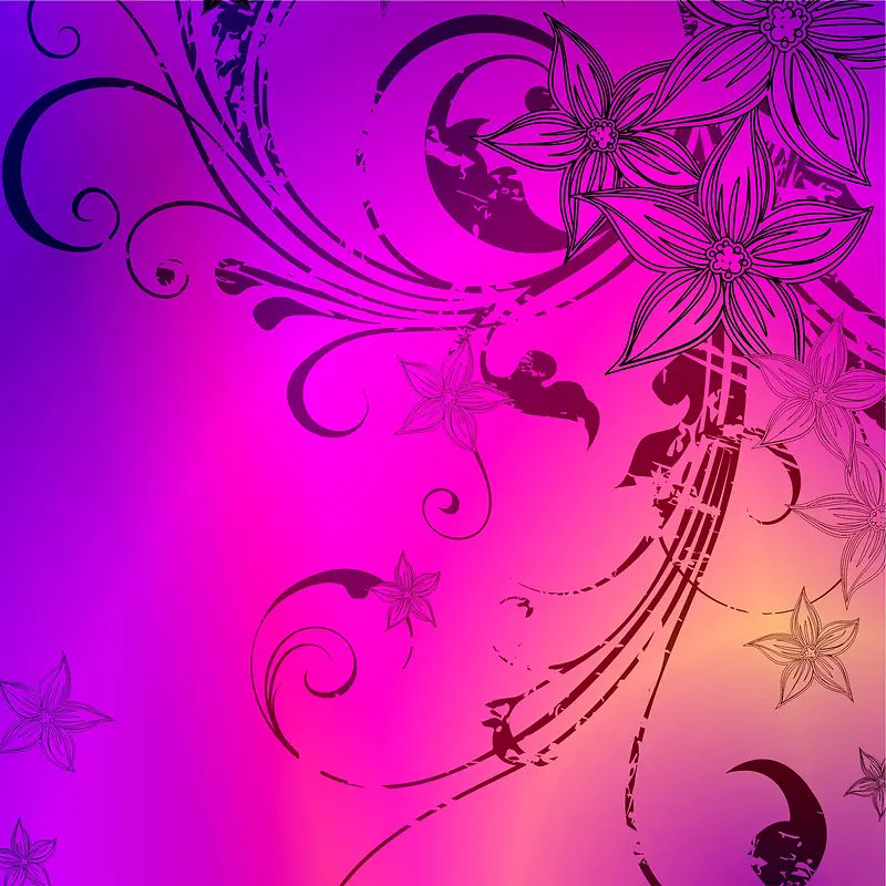 紫色复古花纹背景