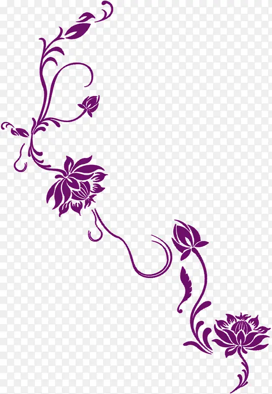 紫色欧式精美花纹花朵