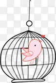 手绘笼中小鸟海报PNG图片素材下载_图片编号10389329-PNG素材网