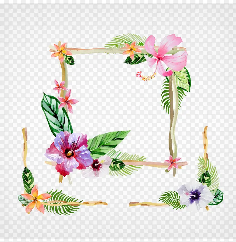 手绘花边框