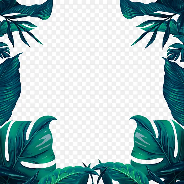 手绘绿叶素材