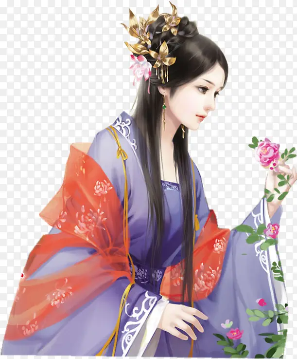古风牡丹花女子