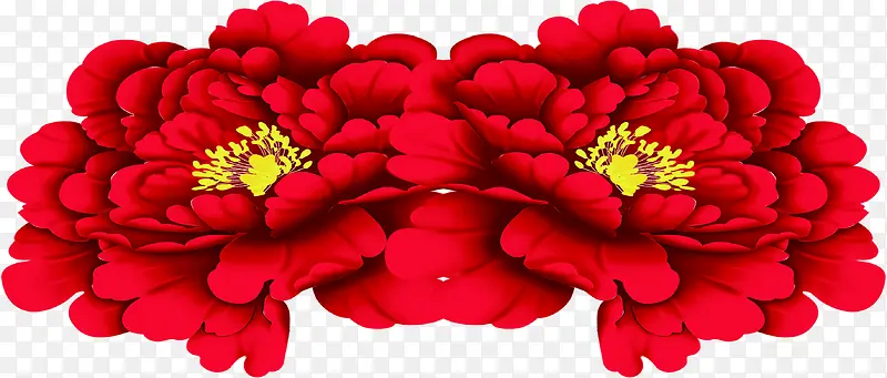 红色牡丹花朵活动装饰