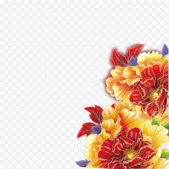 牡丹花边框