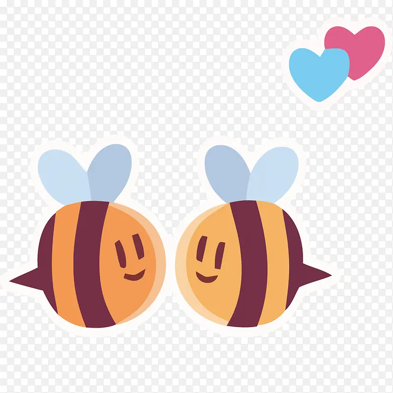 矢量亲吻的蜜蜂素材