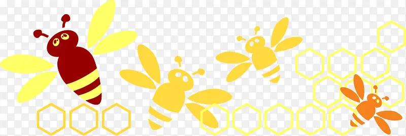 卡通蜂窝蜜蜂蜂巢