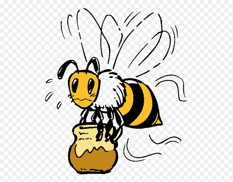 卡通蜜蜂采蜜