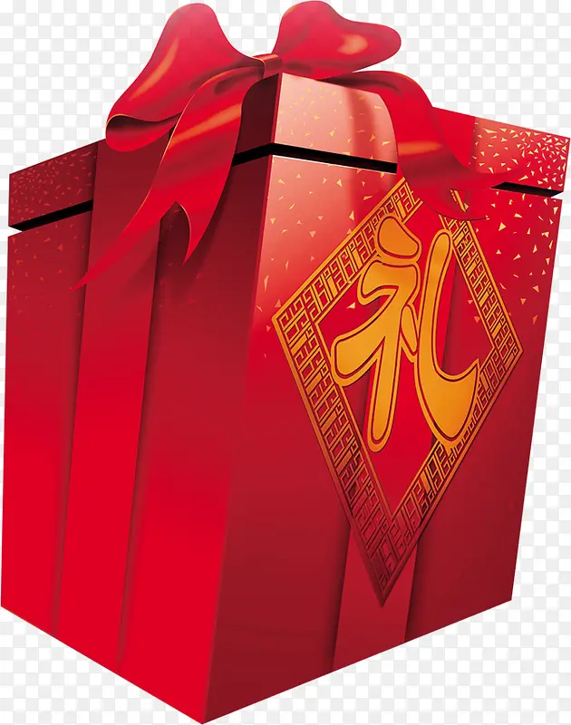 红色节日礼盒设计