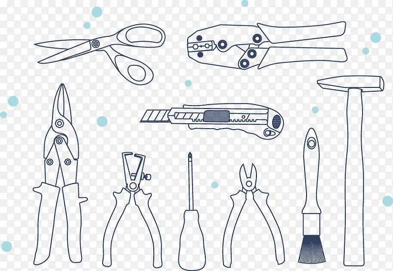 剪刀钳子等工具矢量图
