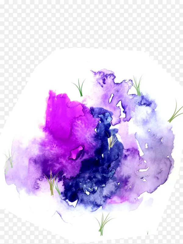 紫色多色渲染花卉