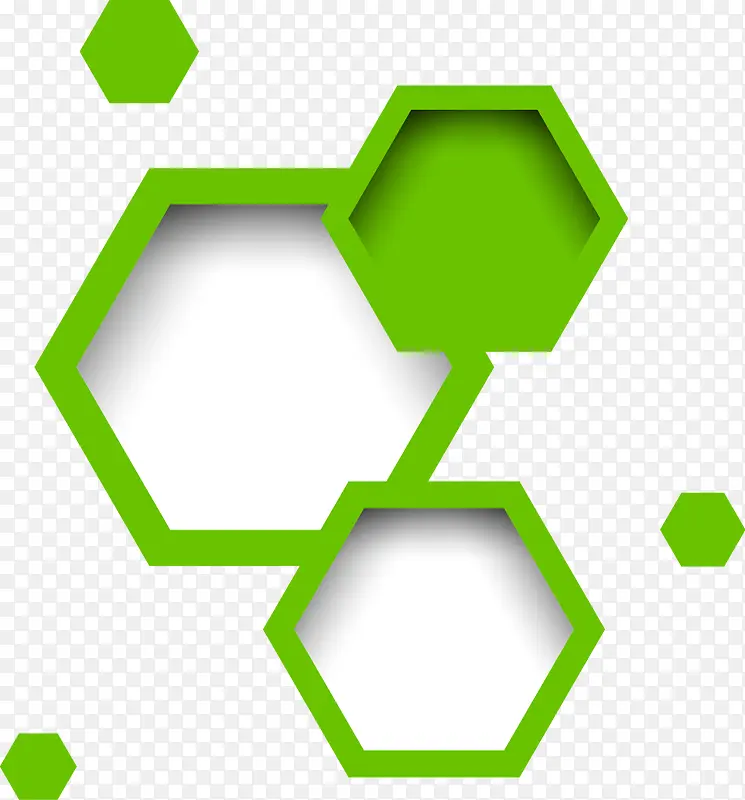 绿色几何多边形