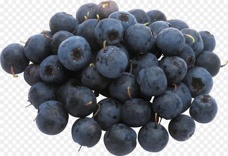 一堆多汁蓝莓