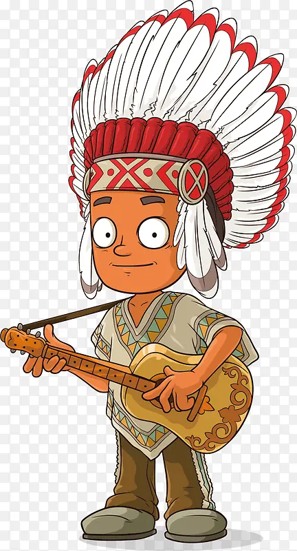 弹吉他的印第安人