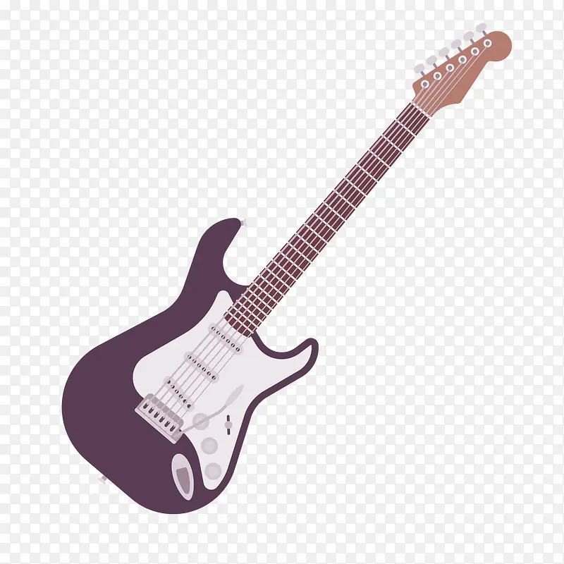 扁平化电吉他设计矢量图