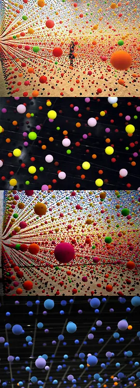 彩色抽象飞起来的小球